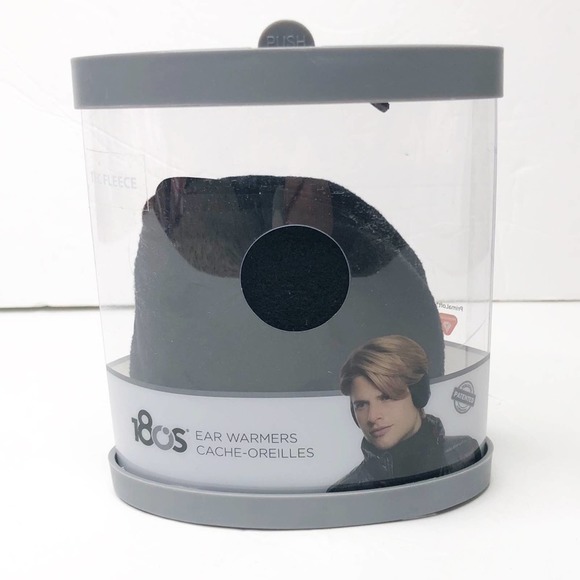 180s NEW Men Tec Fleece Behind The Head Ear Warmer Black One Size Winter Snow - Picture 3 of 13